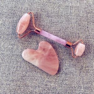 Rose quartz guasha set